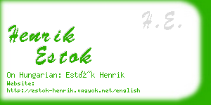 henrik estok business card